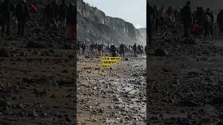 Charmouth Beach Lots of Fossil Hunters again today fossilhunting ammonite charmo
