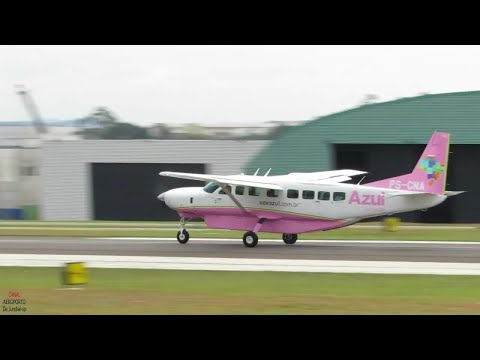 Novíssimo Cessna Grand Caravan C208 EX PS-CNT e PS-CNA Azul Conecta Pouso Com Fonia