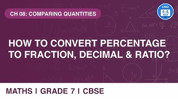 Converting percentage to fraction, decimal & ratio | Comparing Quantities | Class 7 Math