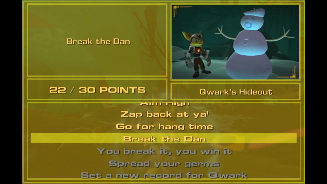 Ratchet and Clank 3 Up Your Arsenal Skill Point Qwark's Hideout Break