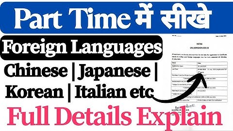 DU Sol Part Time foreign Language courses admission open 2025 E Eligibility, Fees, Documents