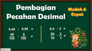 CARA PEMBAGIAN DESIMAL ||**MENGUBAH MENJADI PECAHAN BIASA**||