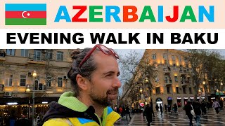 A silent evening walk in BAKU, the capital of AZERBAIJAN