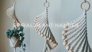 SPIRAL PLANT HANGER w/ BEADS || DIY macrame plant hanger tutorial