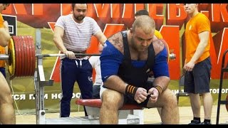 Виктор Найденов жим лежа в экипировке 410 кг. Кремлевский жим 2016 год