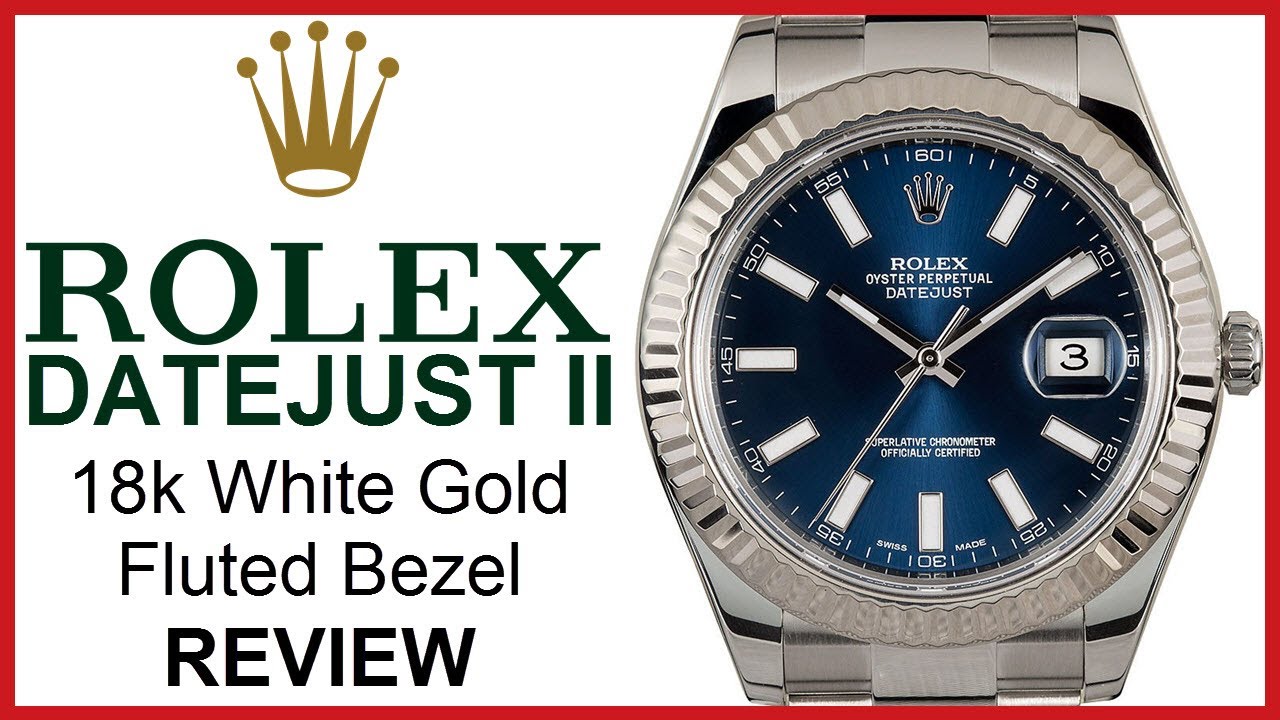 rolex white gold fluted bezel