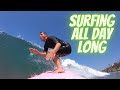 All Day Summer Surf-athon (GOPRO POV on Catch Surf Log)! Morning Glass and a Sunset Session!