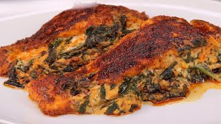 EASY Spinach Stuffed Salmon Recipe!