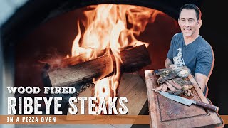 Wood Fired Ribeye Steaks in a Pizza Oven