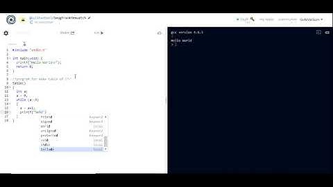 C program for make a table of any  integer | repl.it