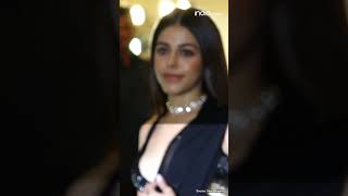 Alaya F Looks Bold And Beautiful In A Black Saree,Snapped At Madhu Mantena And Ira Trivedis Wedding