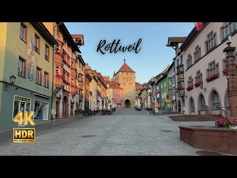 Rottweil, Germany - Exploring the city at 6 am - 4K HDR
