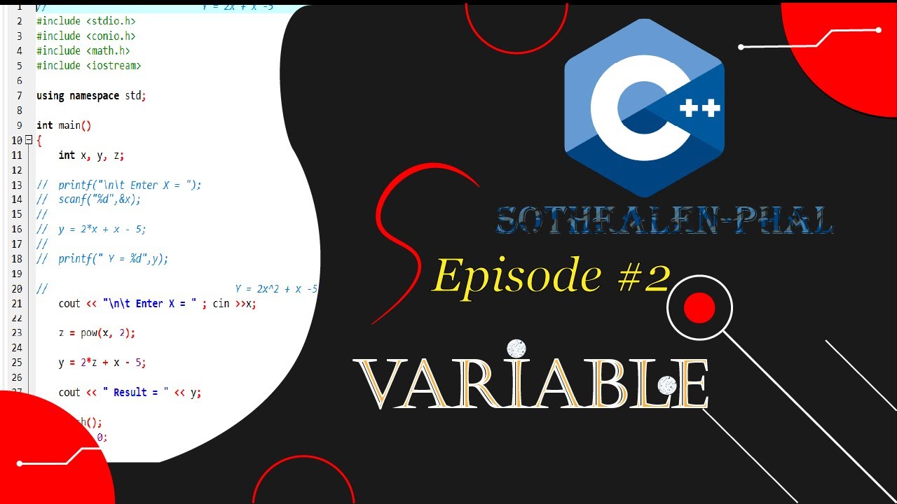 Variable | MATH | C/C++ | គណិតវិទ្យានៅក្នុង C/C++ - YouTube