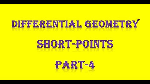 PG TRB/ POLYTECHNIC Differential Geometry short - Points  Part-4