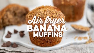 Air Fryer Banana Muffins ( Super soft!) | Supergolden Bakes