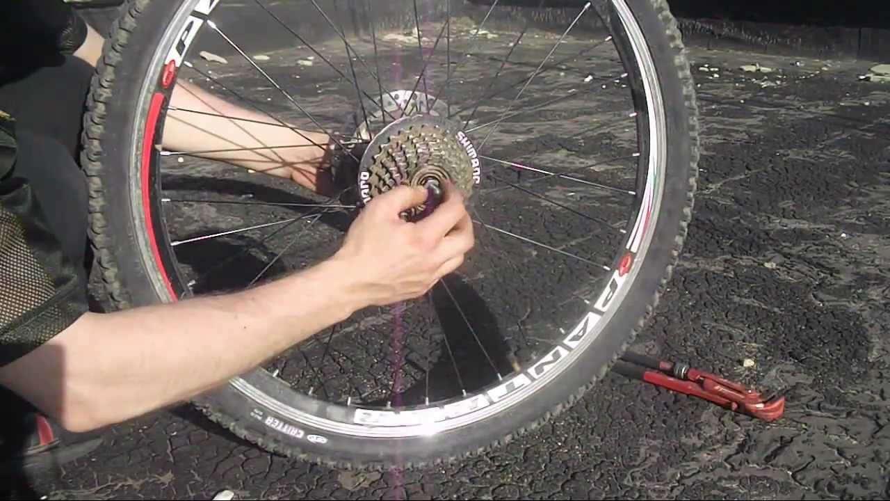 На заднем колесе на велосипеде видео