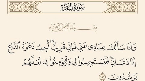 وإذا سألك عبادي عني فإني قريب أجيب دعوة الداع إذا دعان فليستجيبوا | الآية 186 من سورة البقرة