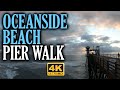 4K Oceanside Fishing Pier Walk, San Diego, California, USA Virtual Tour Treadmill Walking Scenery