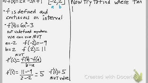 Math 161 : 4.2 #5 (Calculus Tutorial : Rolle’s Theorem & Mean Value Theorem)