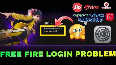 Free fire network connection error server login failed 3 || free fire login problem today