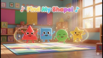 Find My Shape! 🔺🟢 | Fun Shapes Song for Kids | Learn Circle, Square & Triangle | P4Poems