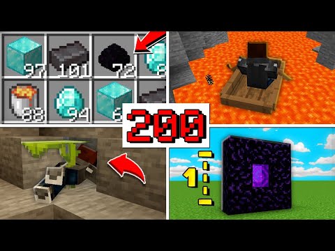 200 DICAS de SOBREVIVÊNCIA E SEGREDOS do MINECRAFT SURVIVAL!