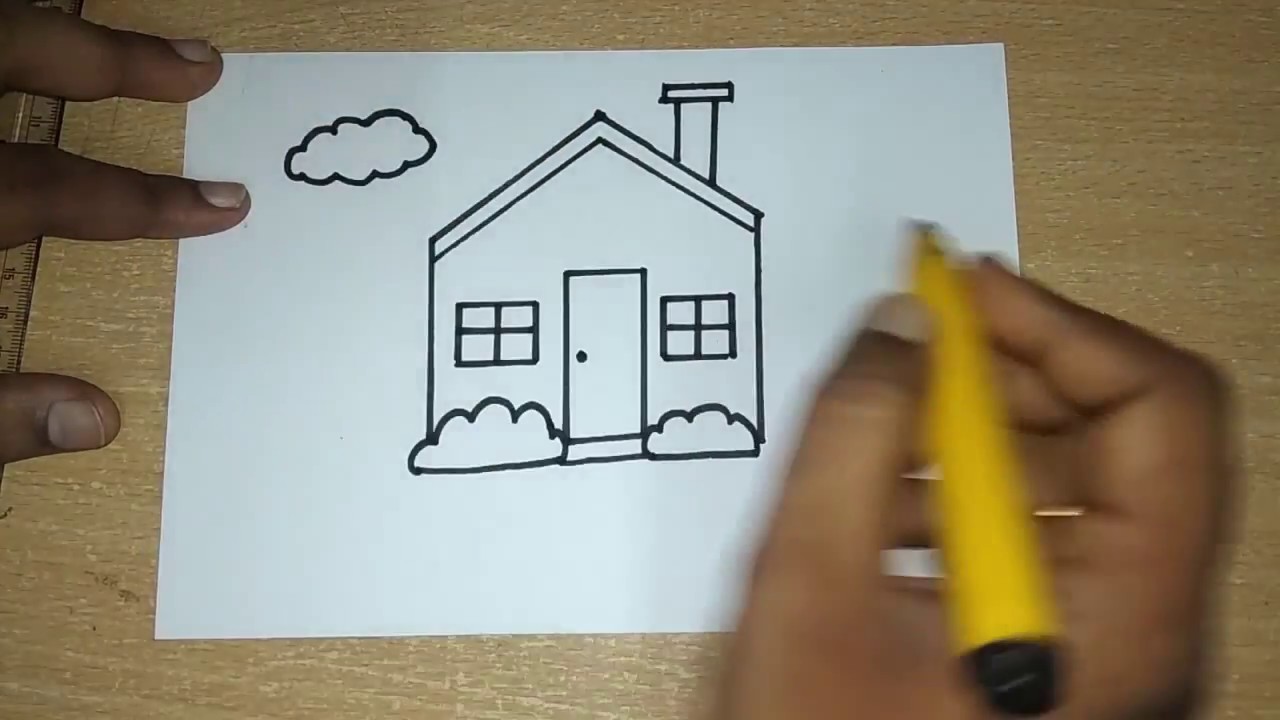 Easy house drawing for kids | step by step drawing | Draw ...