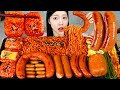 ASMR MUKBANG| 직접 만든 불닭볶음면 불닭쌈 소세지 먹방 &amp; 레시피 FRIED SAUSAGES AND FIRE NOODLES EATING