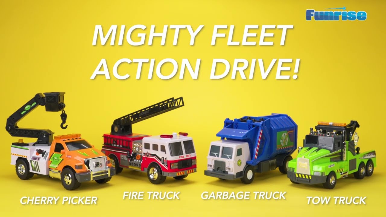 Fire Truck Mighty Fleet Rescue Force Tough Cab Ambulance Toy W - Main Image