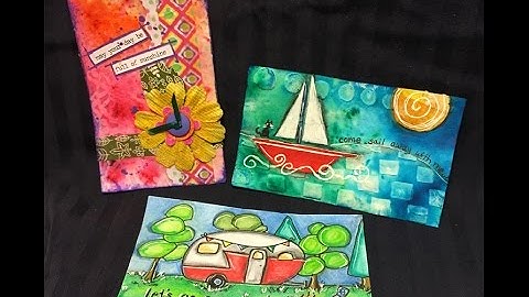 ICAD - Index Card a Day - Days 7, 8 &9 - Mixed Media Style