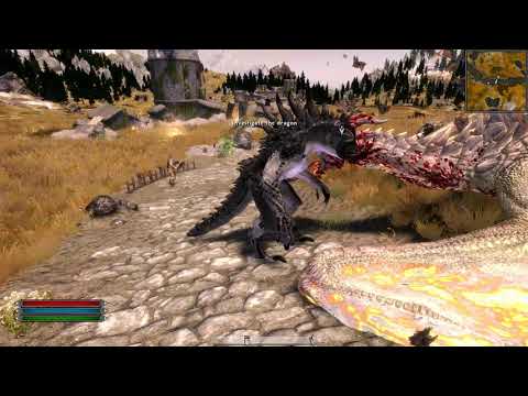 Skyrim Deathclaw VS Dragon