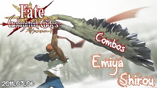 Fate Unlimited Codes - Emiya Shirou Combos