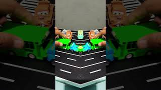 pushing lightning McQueen🔹 Holley Shiftwell🔹 sheriff🔹 Carlos Veloso🔹 Tayo bus part 10 #cars #toys