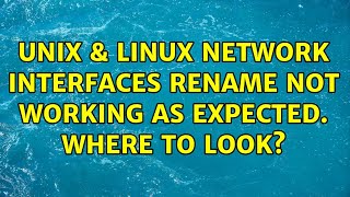 Celebrity Unix & Linux: Network interfaces rename not working as expected. Where to look? Net Worth