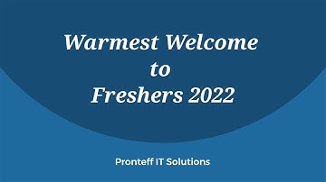 Warmest Welcome to Freshers 2022 | IBM Gold Business Partners in Hyderabad, India | Pronteff