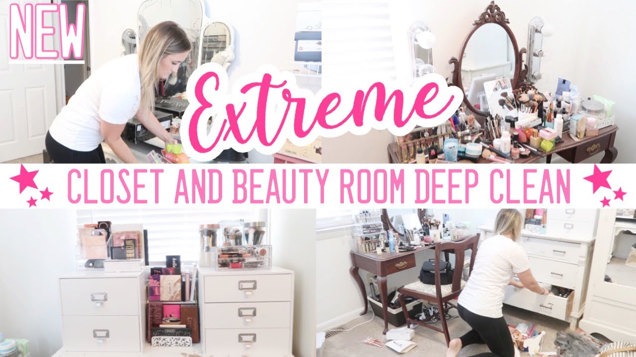 Clean And Organize My Closet With Me | Deep Cleaning My Makeup Room ...