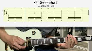 G Diminished Ascending Arpeggio / Guitar Lesson / Tabs