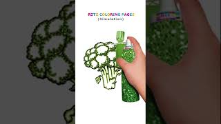 Coloring: A Green Broccoli 🥦🥦🥦 #Broccoli #Coloring #Shorts | RITZ Colors #RITZColoringPages