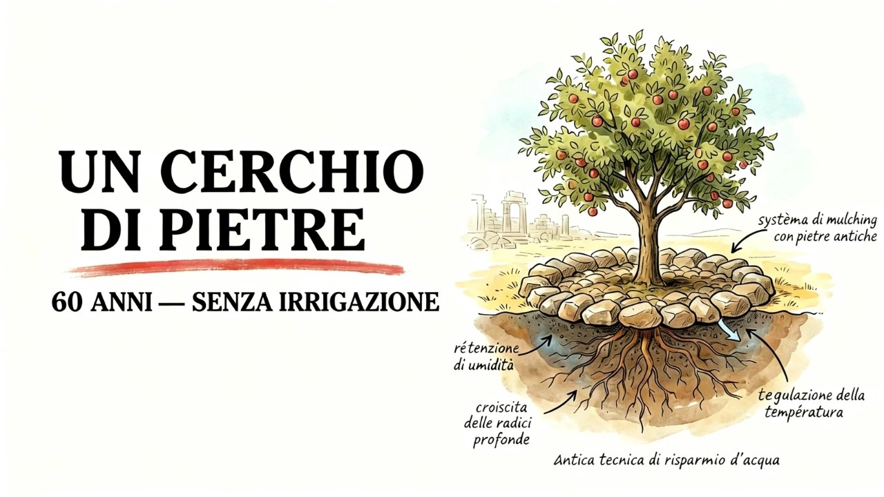 Un cerchio di pietre = 60 anni senza annaffiare: l’albero che prova il segreto di Roma (2.000 anni)
