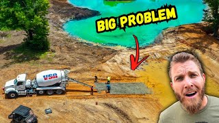 BIG PROBLEM while Finishing Backyard Pond!! (Boat Ramp, Dock, Fish Structure)