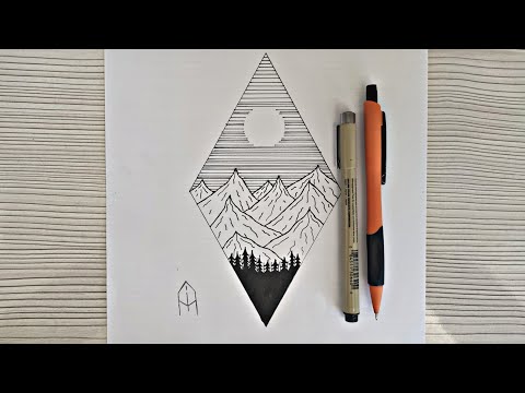 Dağ Manzara Çizim / Mountain Landscape Drawing