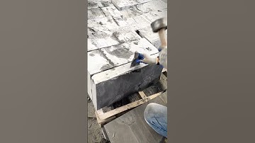 the process of cutting stone slabs with simple tools #shorts