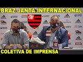 MARCOS BRAZ JANTA INTERNACIONAL! FICA BOLADO COM PERGUNTA SOBRE ROGÉRIO CENI E +! COLETIVA