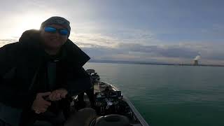 Jigging for walleye on Lake Erie