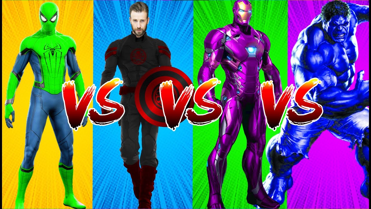 SUPERHERO COLOR DANCE CHALLENGE Green Spider-Man vs Black America vs