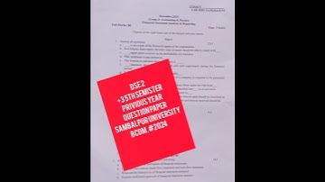 DSE 2  +3 5th semister privious year question paper, sambalpur university ,2024 B.com