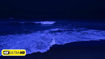 Relieve Stress And Fall Asleep In 2 Minutes With Ocean Waves At Night 4K Video