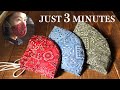 JUST 3 MINUTES❣️Easiest 3D Face Mask S M L Sewing Tutorial - DIY Fabric Mask at home