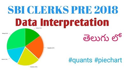 Previous Year SBI Clerk Prelims - 2018 in Telugu || Data Interpretation || Pie Chart #QuantsInTelugu