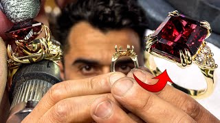 Crafting An EPIC Heirloom 6 Carat Rhodolite Garnet Ring